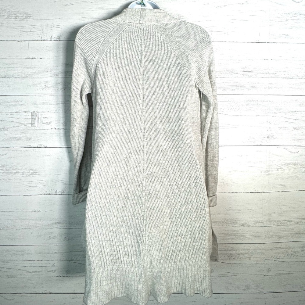 Athleta Horizon Gray Ribbed Long Cardigan Sweater Open Front - Picture 5 of 7